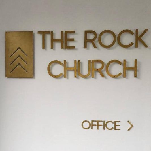 Custom steel signage for The Rock Church in Umhlanga, Durban